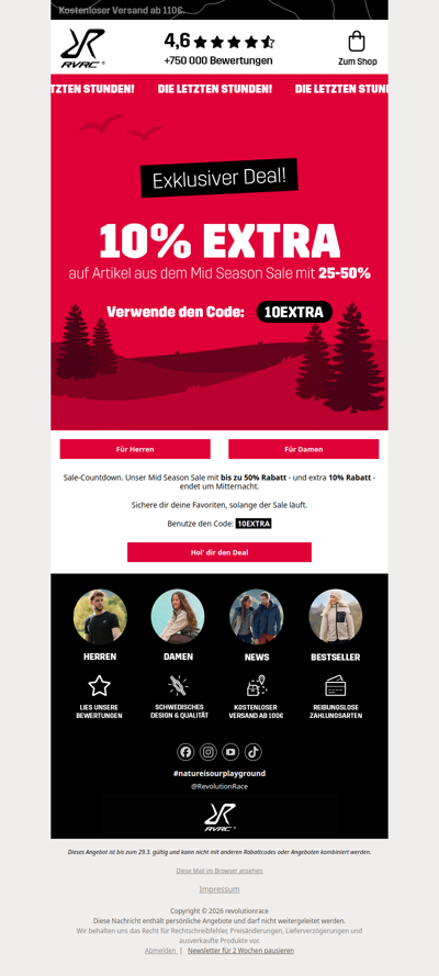 Bis zu 50% Rabatt + extra 10% Rabatt 🚨NUR MEHR KURZ