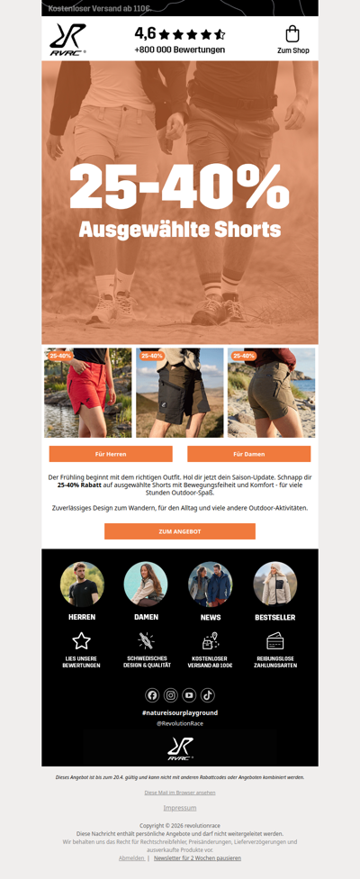 25-40% Rabatt auf ausgewählte Shorts ☀️🩳