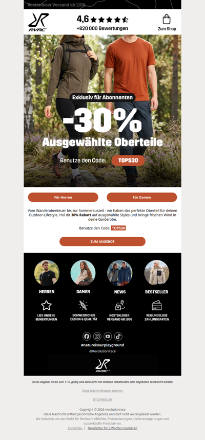 30% Rabatt auf ausgesuchte Oberteile 🤩