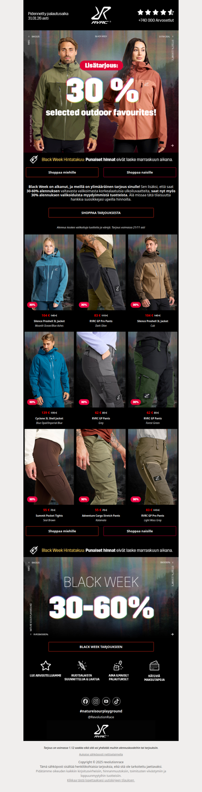 30-60% Black Week + LISÄTARJOUS! 🌟