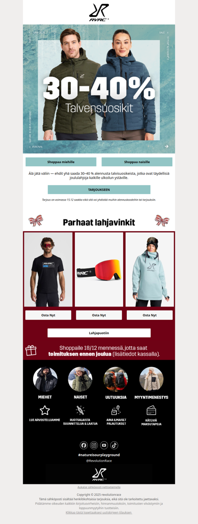 30–40 % alennusta todella hyvistä joululahjoista 🎄