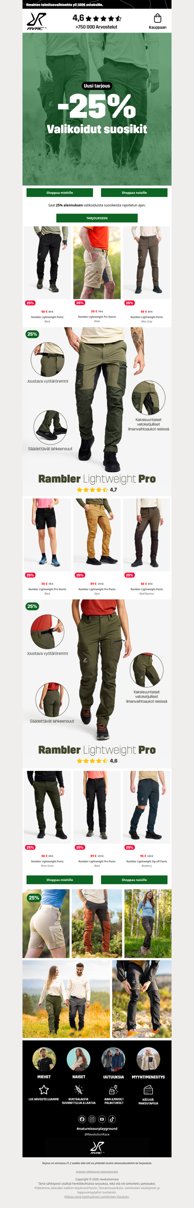 UUSI TARJOUS: 25 % ale valikoiduista suosikeista