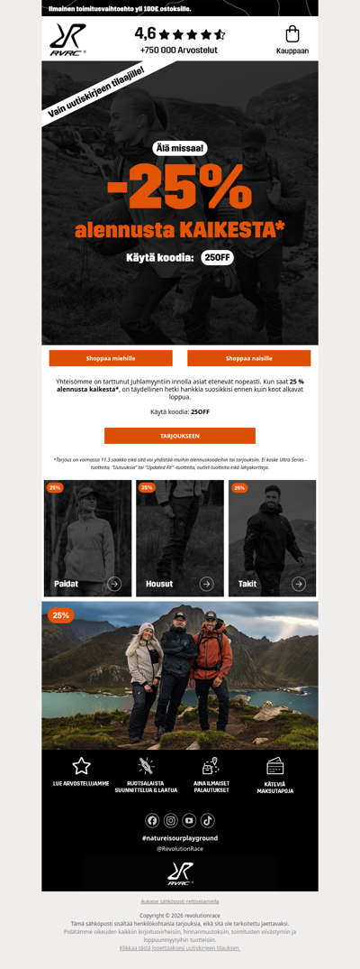 Juhlamyynti-25% kaikesta* myydään nopeasti 👀