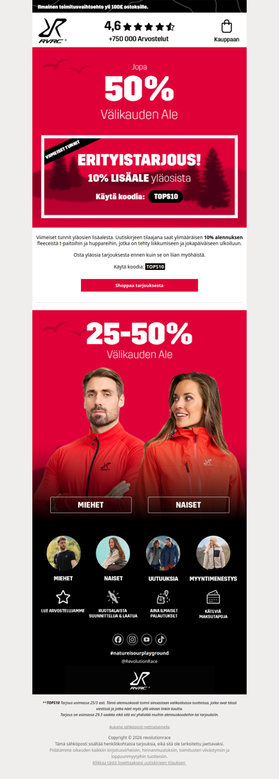 ➡️ Älä missaa: jopa 50% alennus + ylimääräinen 10% ale yläosista.