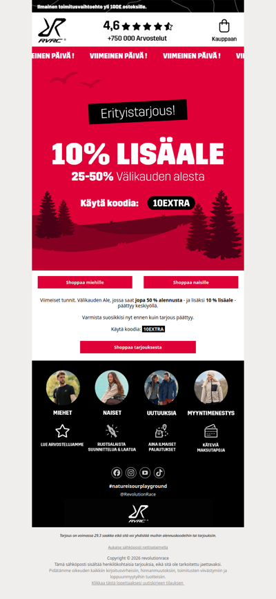 Jopa 50% ale + 10% lisäale 🚨VIIMEISET TUNNIT: