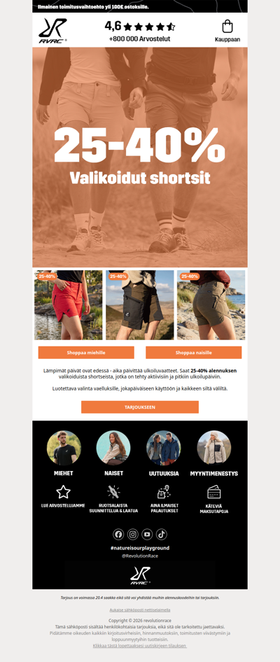 25-40% ale valikoiduista shortseista ☀️🩳