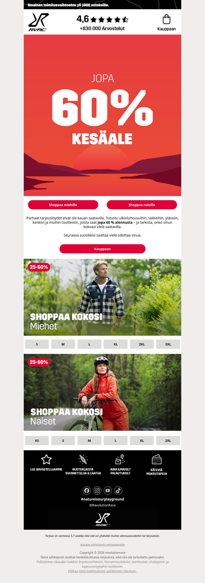 Onko sinun kokoa vielä saatavilla? ⚡ Jopa 60 % ale!