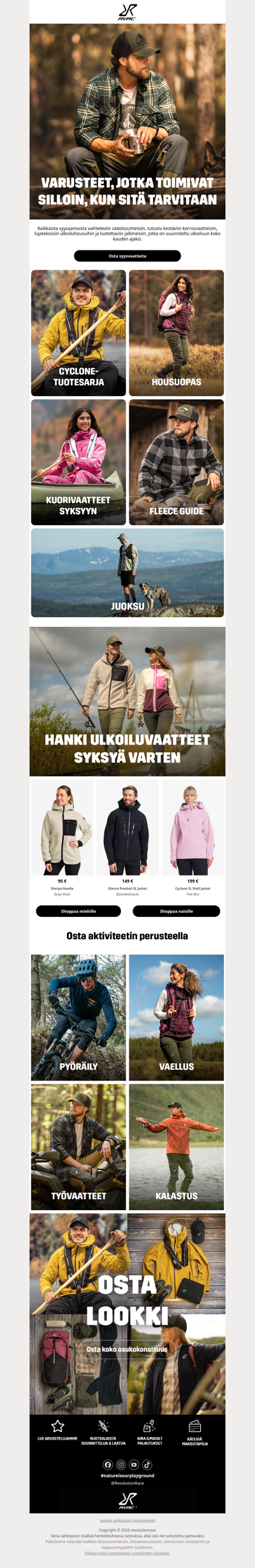 Syksyn välttämättömät varusteet ulkoiluun.