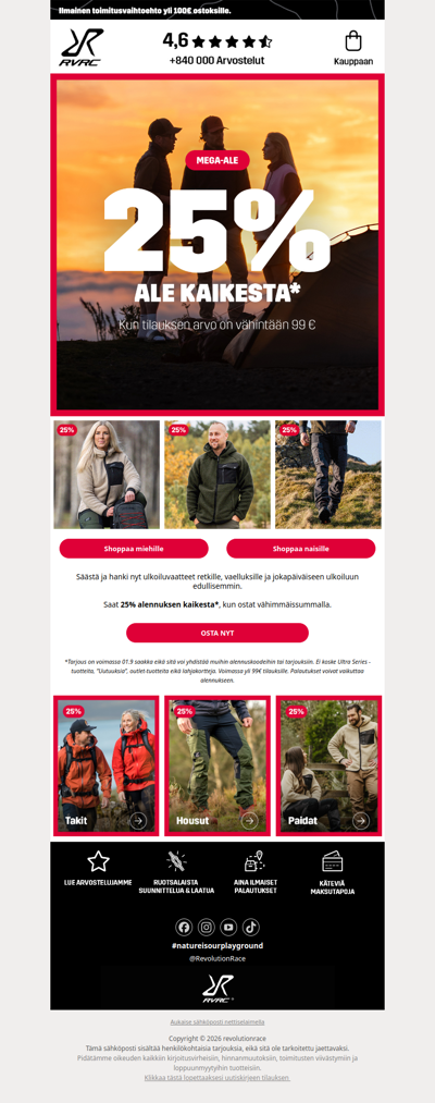 25% alennusta kaikesta* 💥