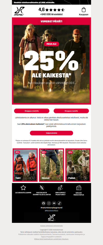 Älä odota – tarjous päättyy huomenna ⏰
