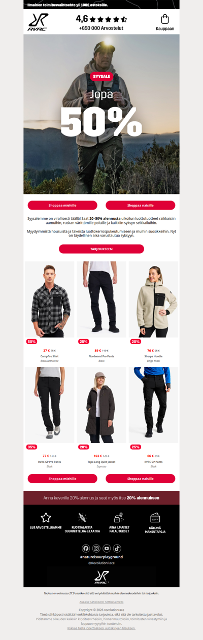 Syysale on käynnissä: JOPA 50% alennus 🔥