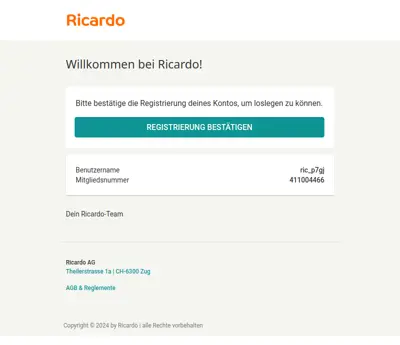 Bestätige deine Registrierung