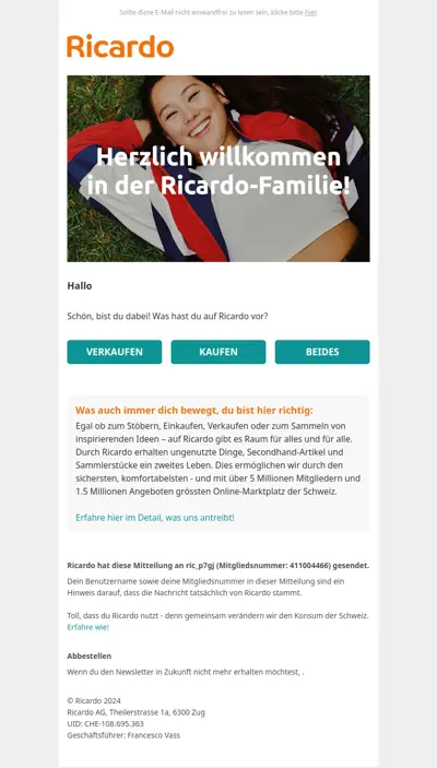 🥳 Herzlich willkommen auf Ricardo!