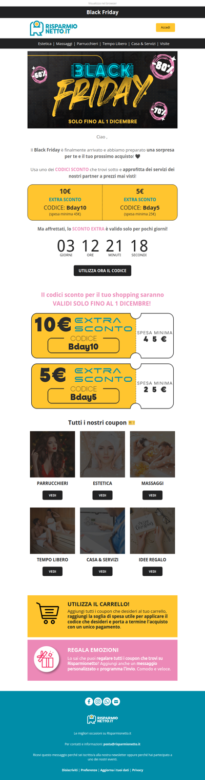 ✨ Il Tuo Regalo Black Friday è Pronto: 10€ Codice Sconto