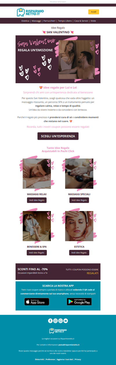 💝 San Valentino: Regala un Momento di Benessere a Chi Ami