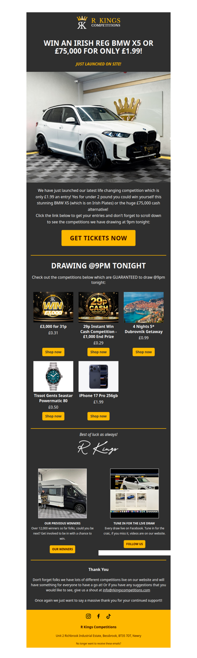 JUST LAUNCHED - IRISH REG X5 OR £75,000