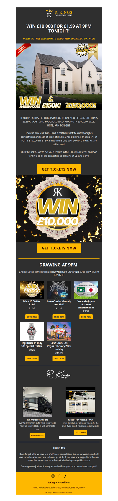 UP TO 40% OFF OUR £350,000 COMP