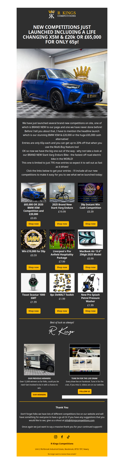 WIN £65,000 FOR 65P!