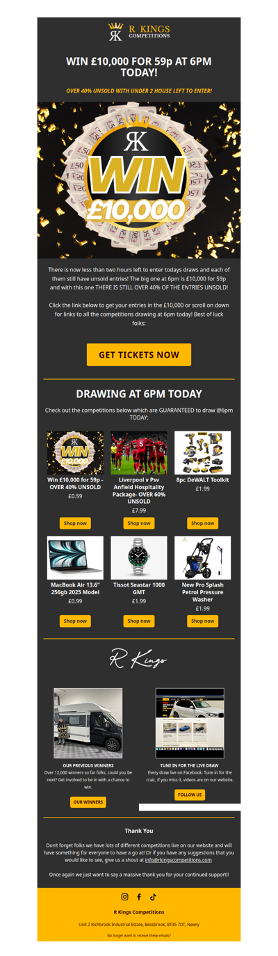 TEN THOUSAND POUNDS UP FOR GRABS!