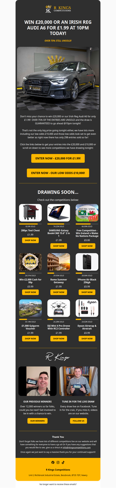 WIN £20,000 FOR £1.99 TONIGHT AT 10PM!