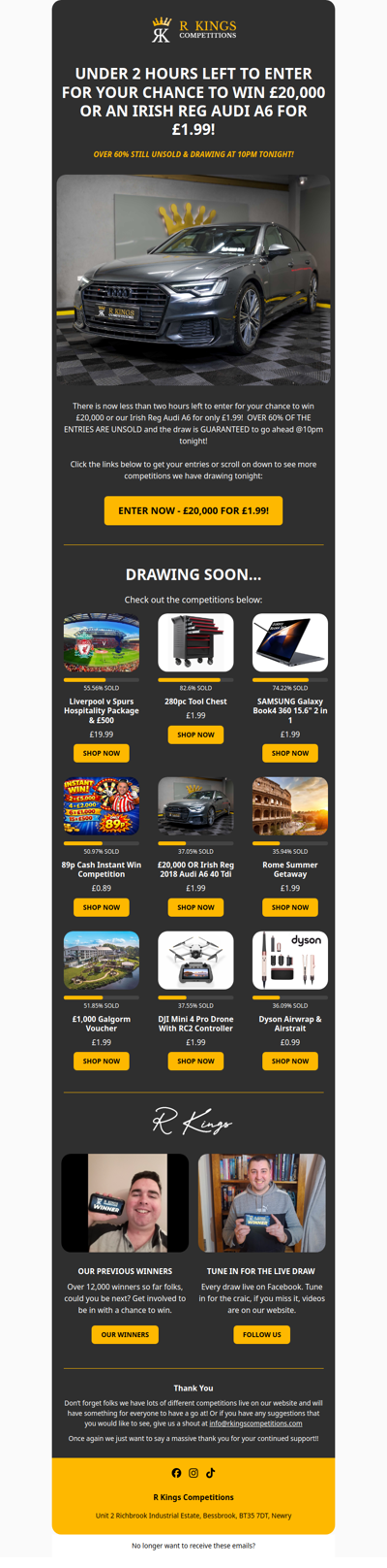 UNDER 2 HOURS LEFT TO ENTER!