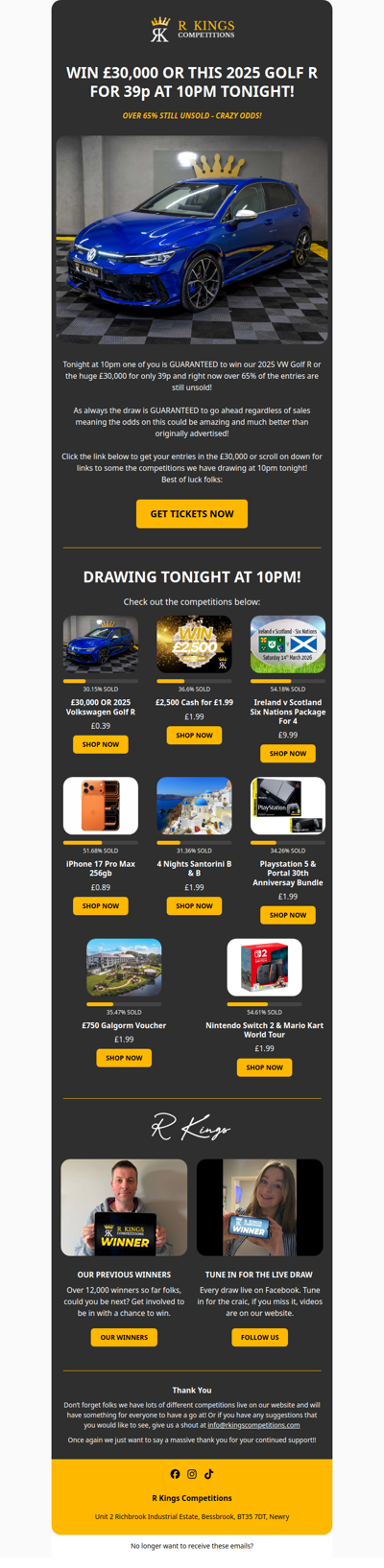 WIN £30,000 FOR 39P AT 10PM TONIGHT!