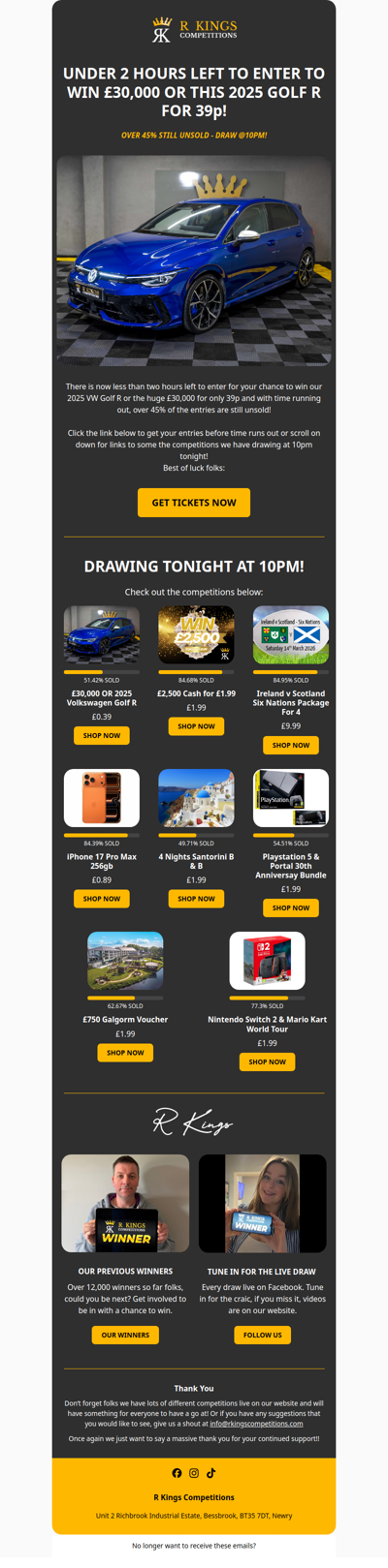 UNDER 2 HOURS LEFT TO ENTER!