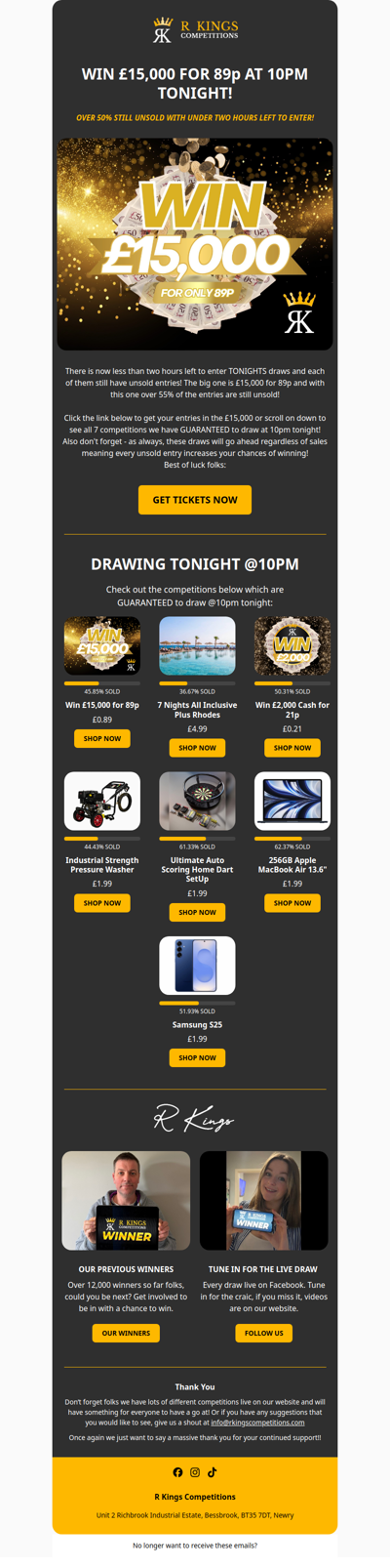 WIN £15,000 AT 10PM TONIGHT!