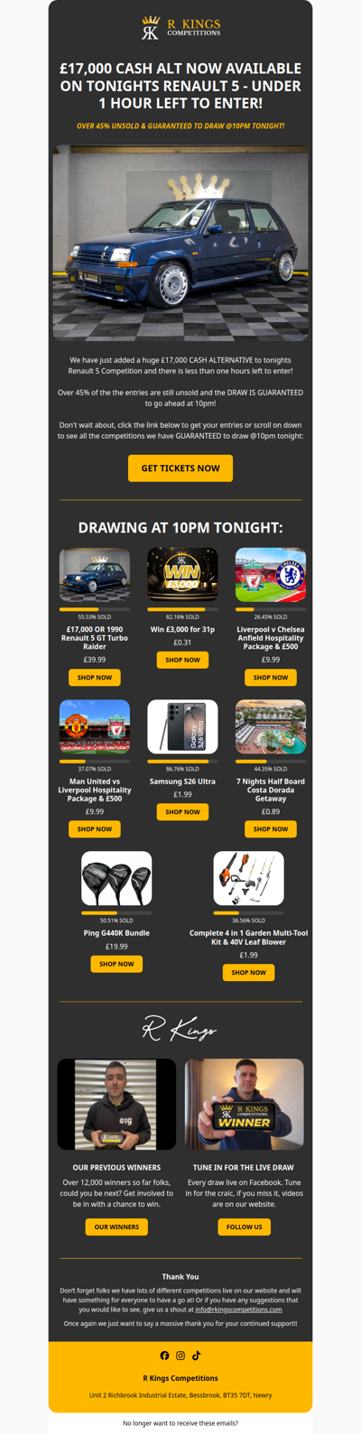 £17,000 CASH ALTERNATIVE NOW AVAILABLE!