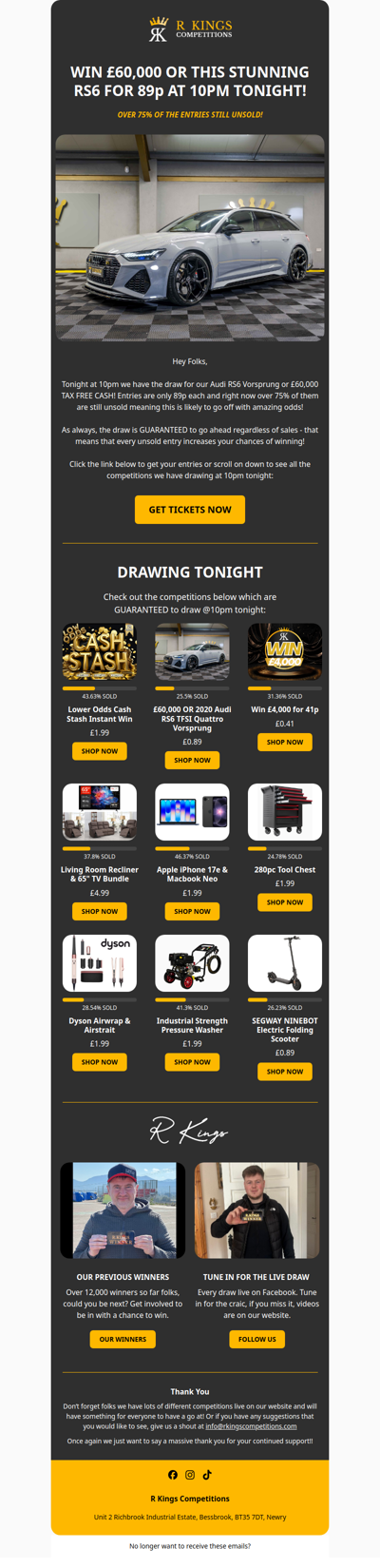 WIN £60,000 FOR 89P TONIGHT @10PM!