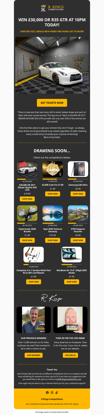 OVER 55% OF TICKETS LEFT