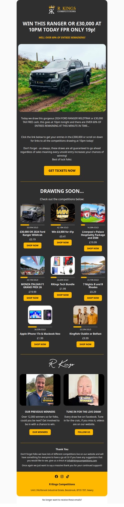 £30,000 up for grabs at 10pm