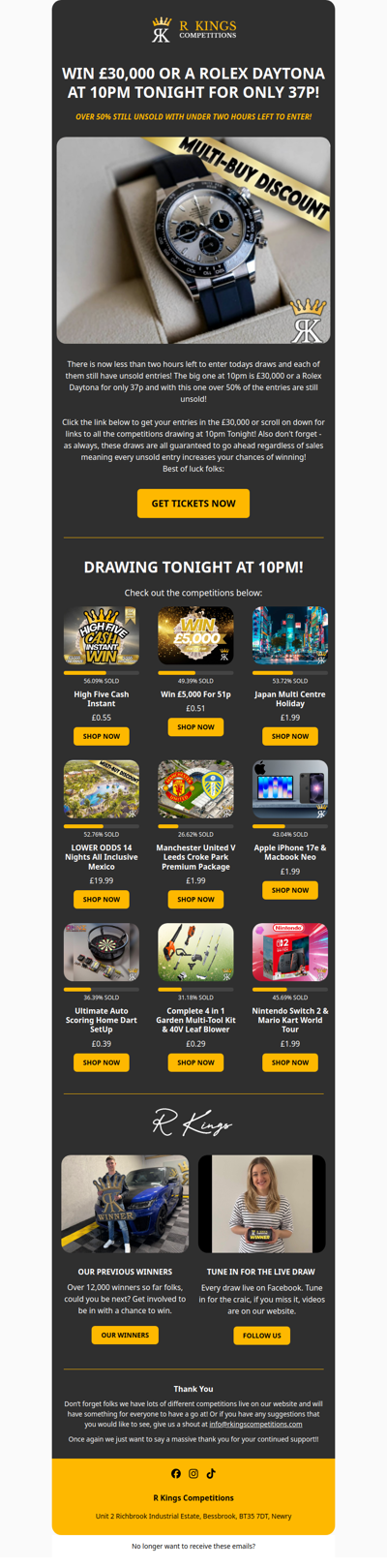 WIN £30,000 FOR 37P TONIGHT!