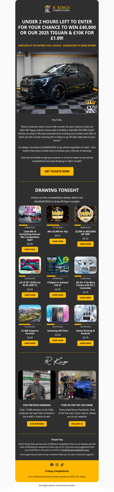 LESS THAN 2 HOURS LEFT TO ENTER!