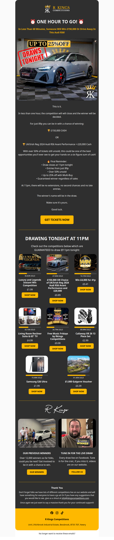 🚨 FINAL CALL: 1 HOUR LEFT TO WIN £150,000