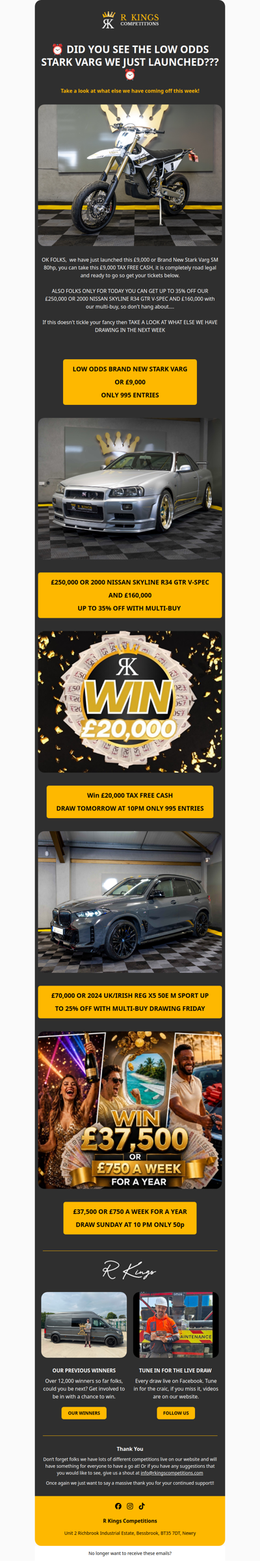 UP TO 35% OFF £250,000 OR GTR FOR TODAY ONLY