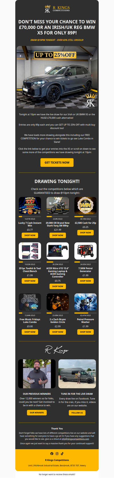 FREE COMPETION LIVE ON SITE!