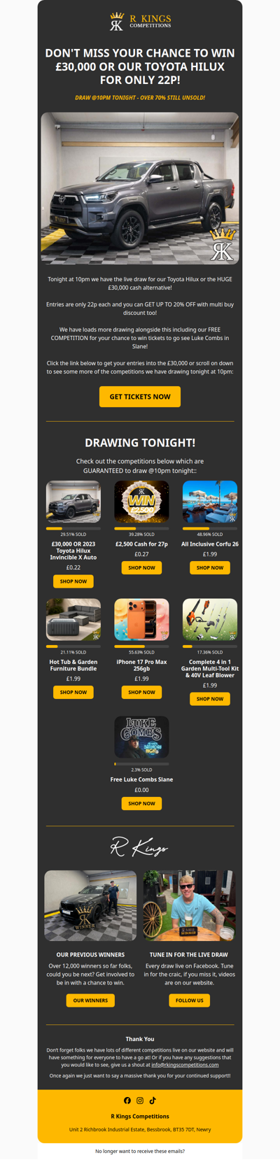 FREE COMP LIVE ON SITE!