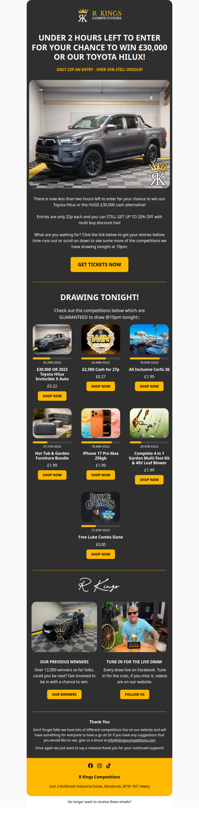 £30,000 FOR 22P DRAWING IN UNDER 2 HOURS!