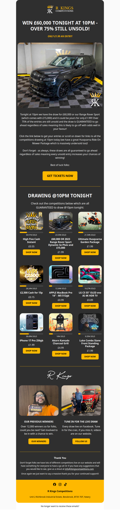 WIN £60,000 TONIGHT @10PM!
