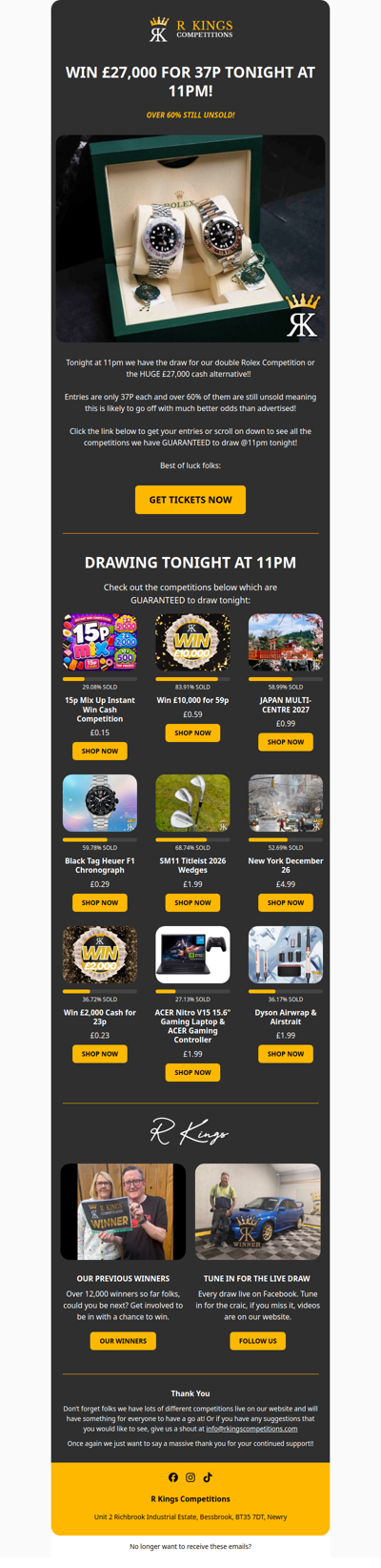 WIN £27,000 FOR ONLY 37P!