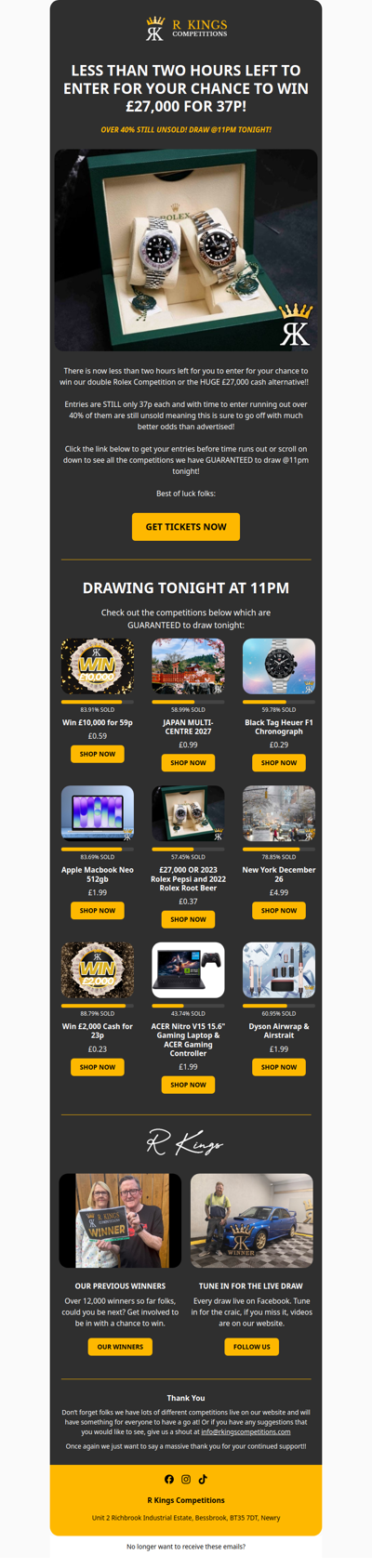 UNDER 2 HOURS LEFT TO ENTER!