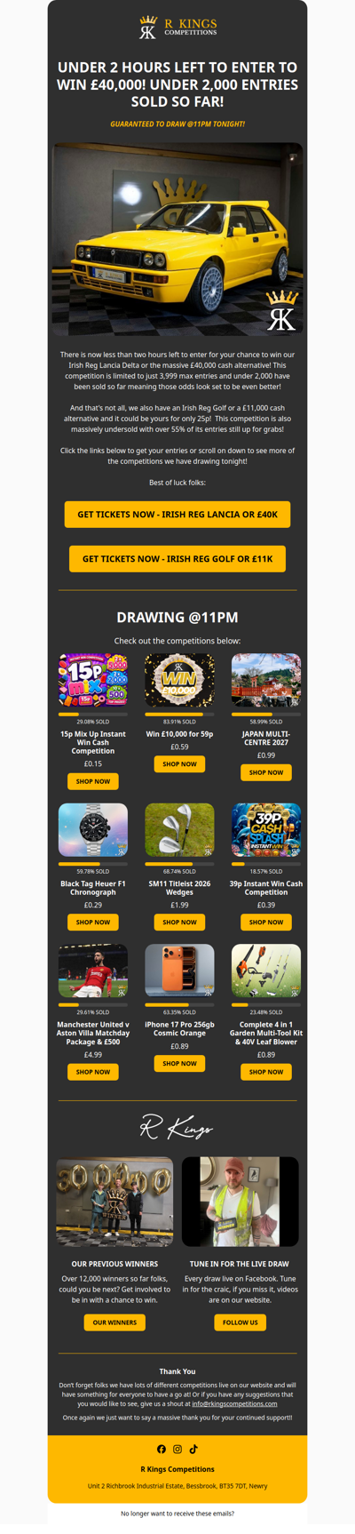 UNDER 2 HOURS LEFT TO ENTER!
