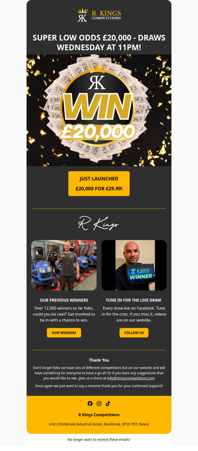 LOW ODDS £20,000