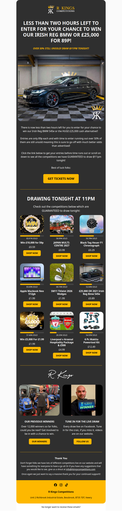 UNDER 2 HOURS LEFT TO ENTER!