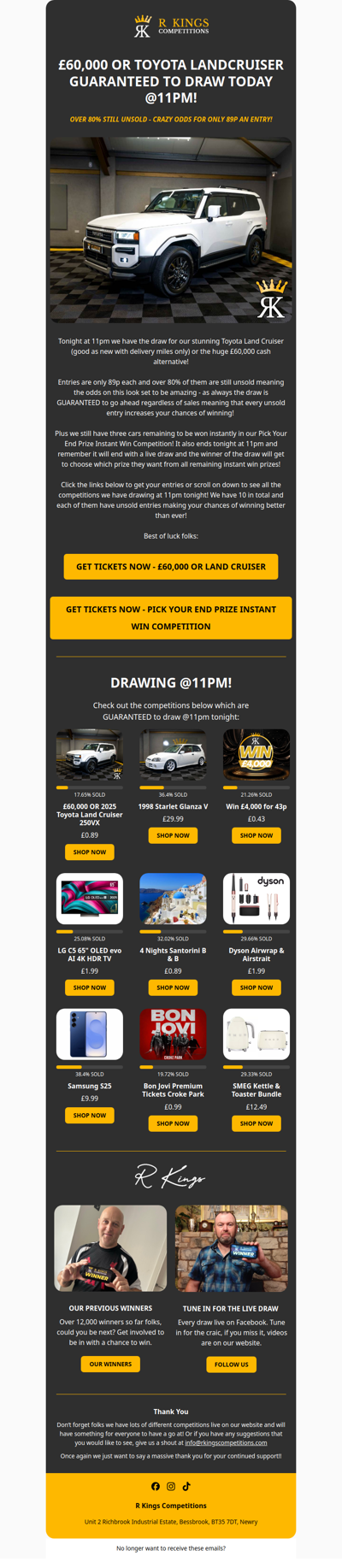 Win £60,000 for 89p Tonight @11pm!