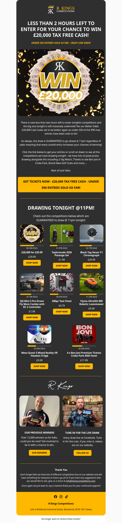 Win £20,000 Tonight!