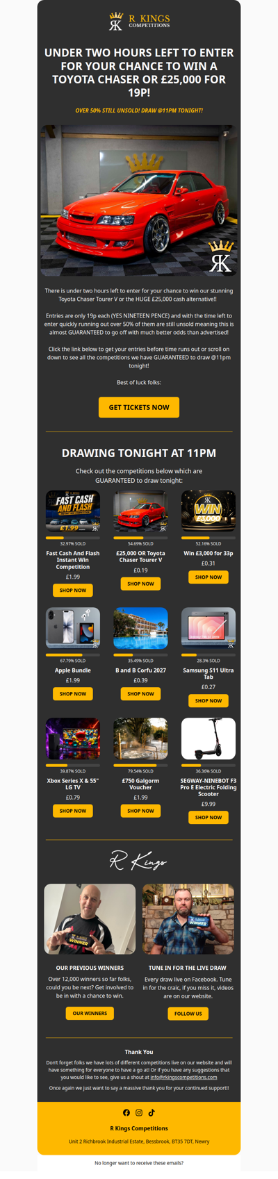 Win £25,000 For Only 19p!!