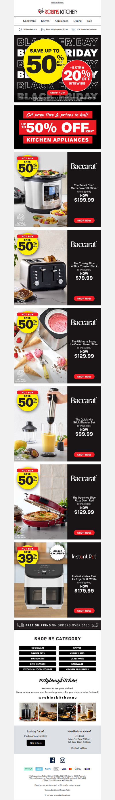 Save Up to 50% on ALL kitchen APPLIANCES!