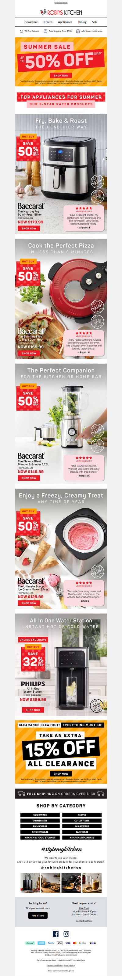 Up to 50% off Baccarat Kitchen APPLIANCES